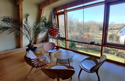 Dranske House | Finnhaus 200m from the Baltic Sea coast, sea view to Hiddensee + Moen, free WLAN