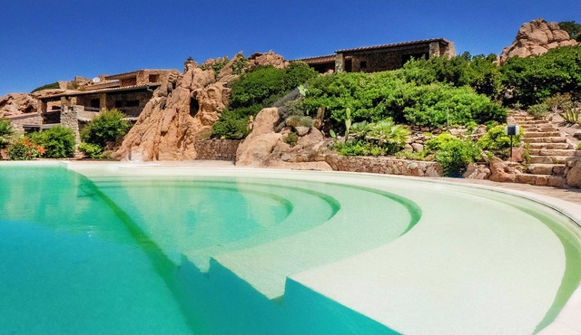 Panoramic iconic villa built among the rocks of Costa Paradiso, in Gallura in Trinità d'Agultu e Vignola