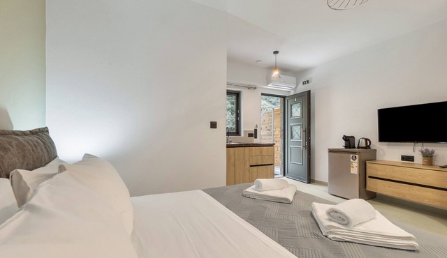 Studio Apartment 'Sokol Stone House 4' with Mountain View, Wi-Fi and Air Conditioning in Ελλομένο