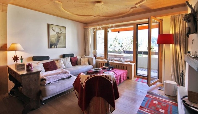 Typical Engadine house in a comfortable condominium with swimming pool in St. Moritz